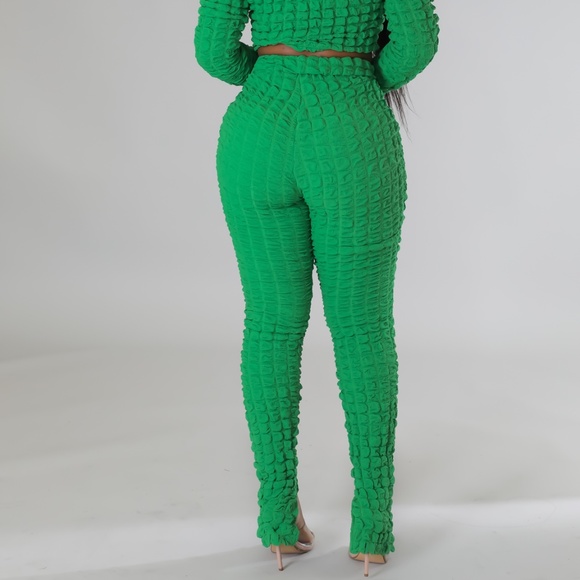 Green Matching Set | Fashion Set | 2 Piece Matching Set | Legging Set | - Picture 3 of 3